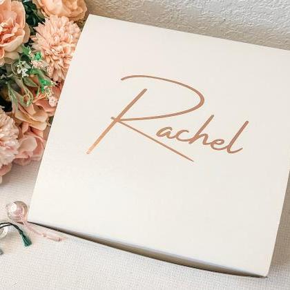 Empty Rose Gold Gift Boxes | Person..