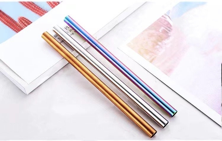 Reusable Stainless Steel Metal Straws | Boba Tea Straws | ROSE GOLD, RAINBOW Straws | Plastic Free Straws｜Party Straw
