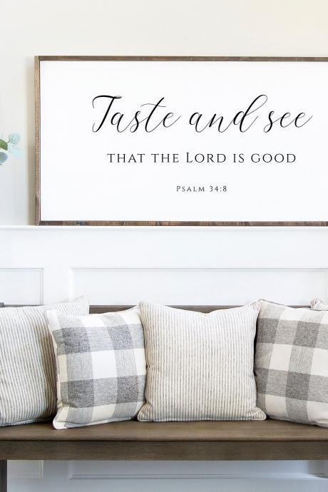 Psalm 34:8, Taste And See That The Lord Is Good Wall Art | Scripture Wall Art | Bible Verse Print | Home Decor | Printable Art