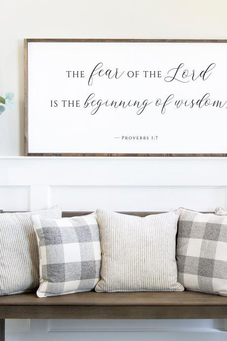 Proverbs 1:7, Beginning Of Wisdom Wall Art | Scripture Wall Art | Bible Verse Print | Home Decor | Instant Download