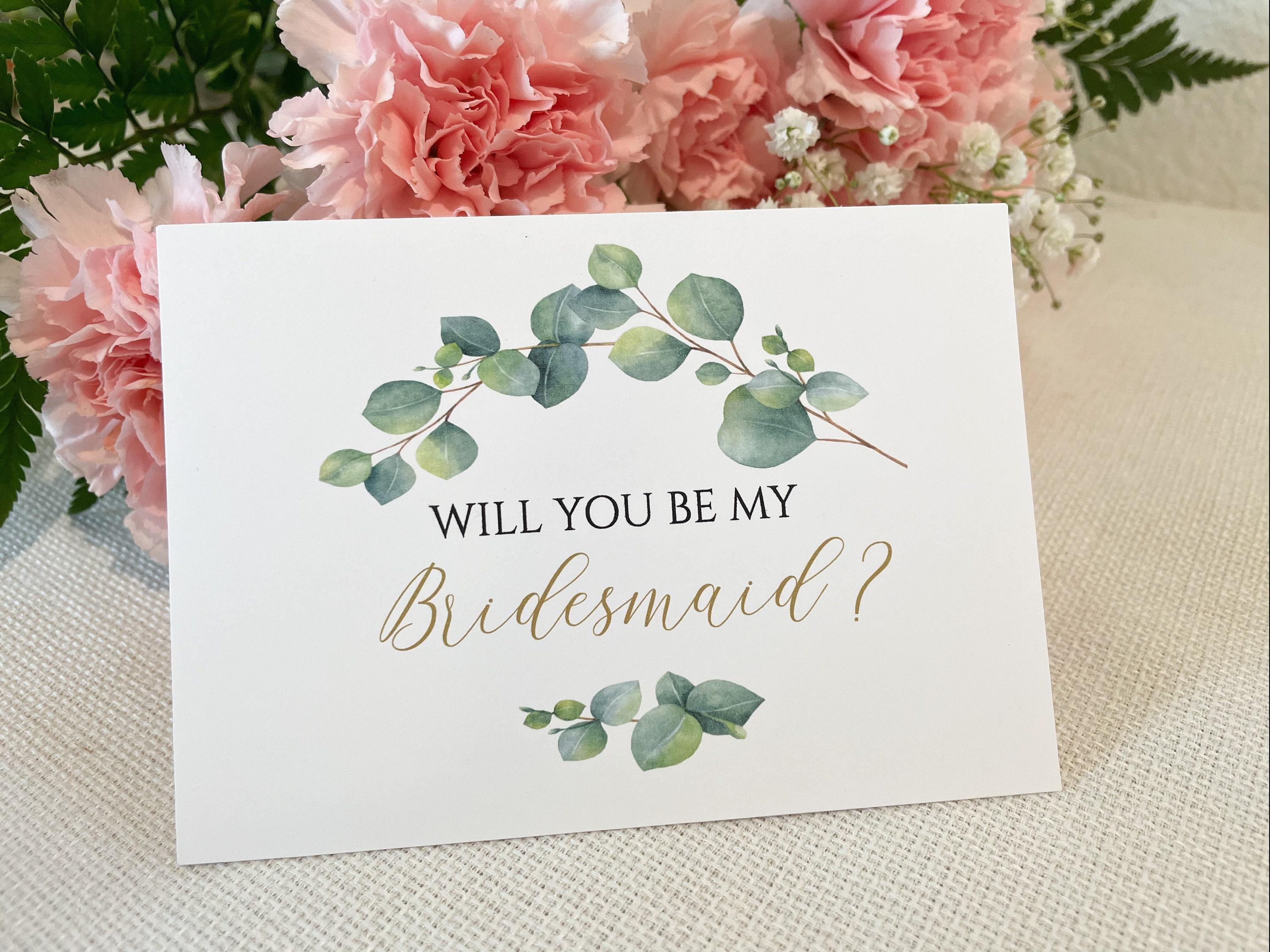Bridesmaid Proposal Card | Will You Be My Bridesmaid, Flower Girl | Greenery Bridesmaid Proposal Card , Bridesmaid Wedding Card.